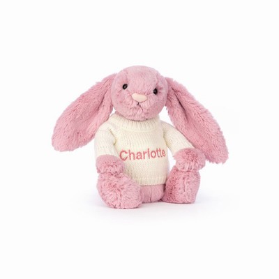 Jellycat Bashful Tulip Pink Bunny with Cream Jumper USA | 60847PBIE